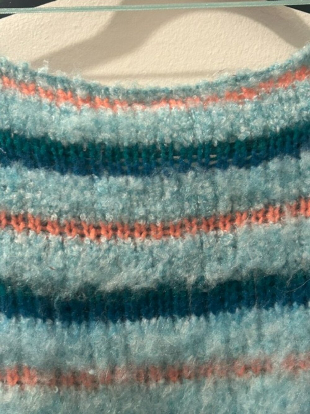 Free People Lily Pullover Fuzzy Soft Pull On Sweater in the Mosaic Sky Combo NWT - Picture 14 of 16